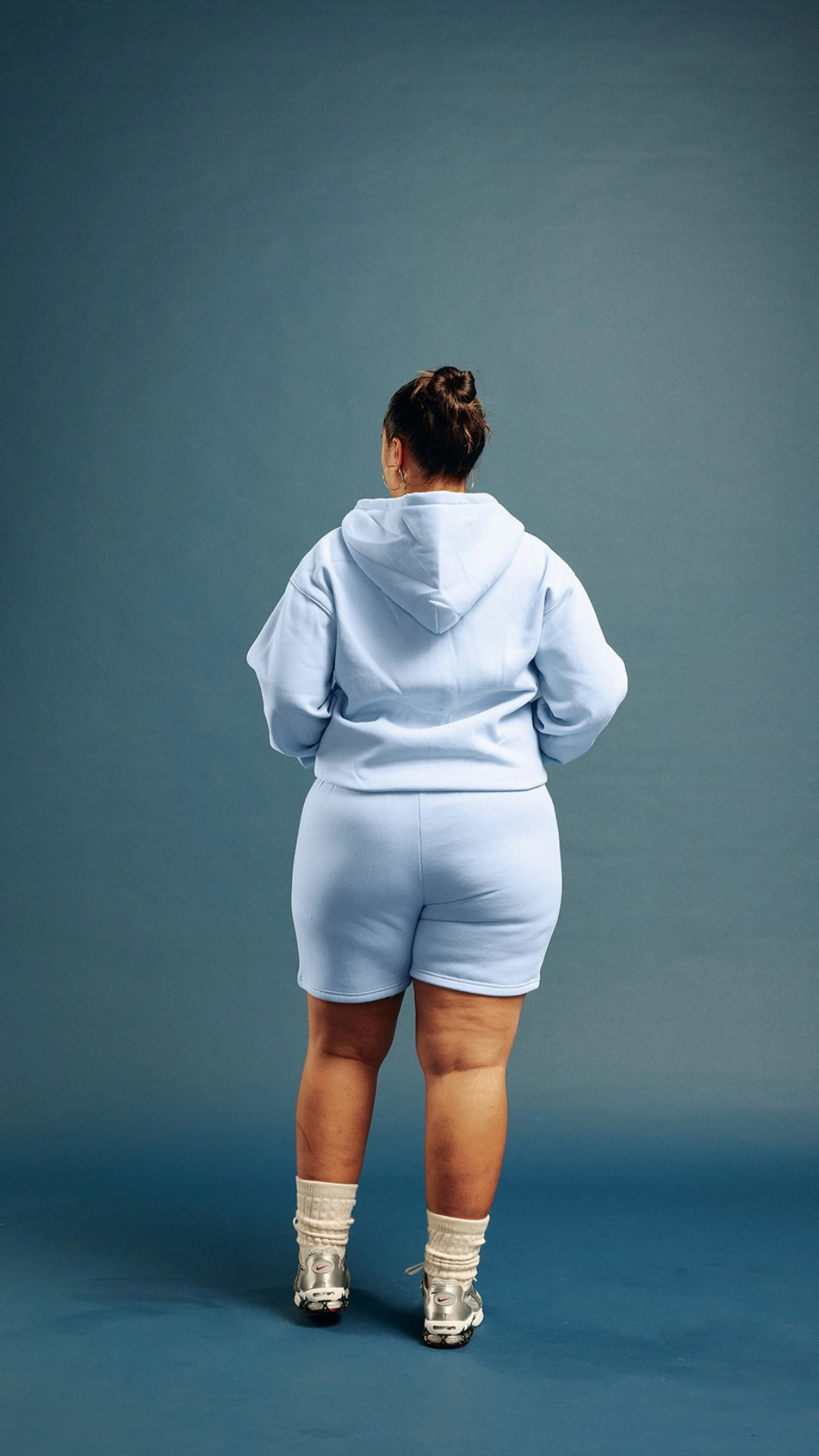 WARM UP ZIP UP HOODIE | Blue windproof lining