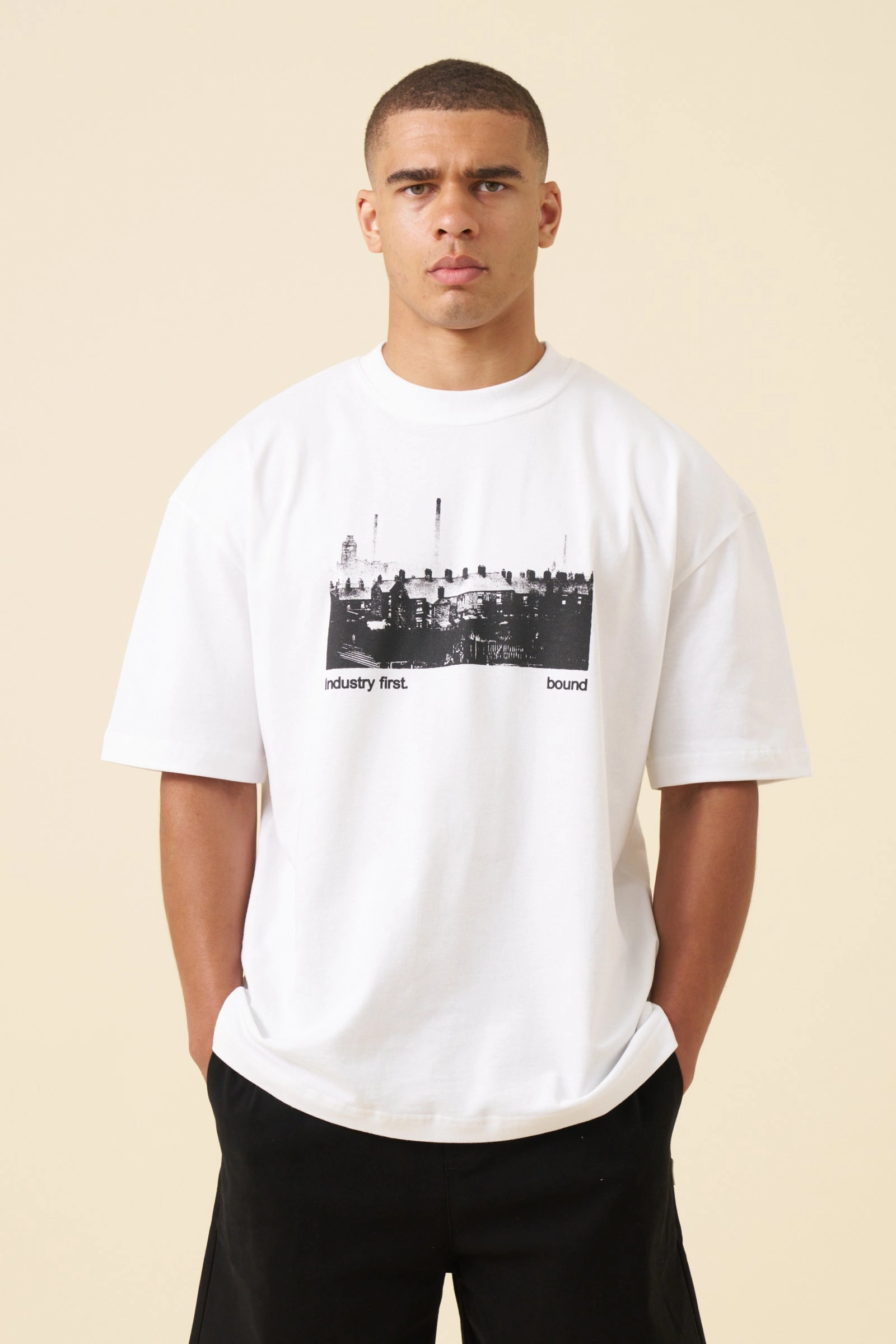 Wrinkle Resistant Cloth bound MCR Industry Tee - White