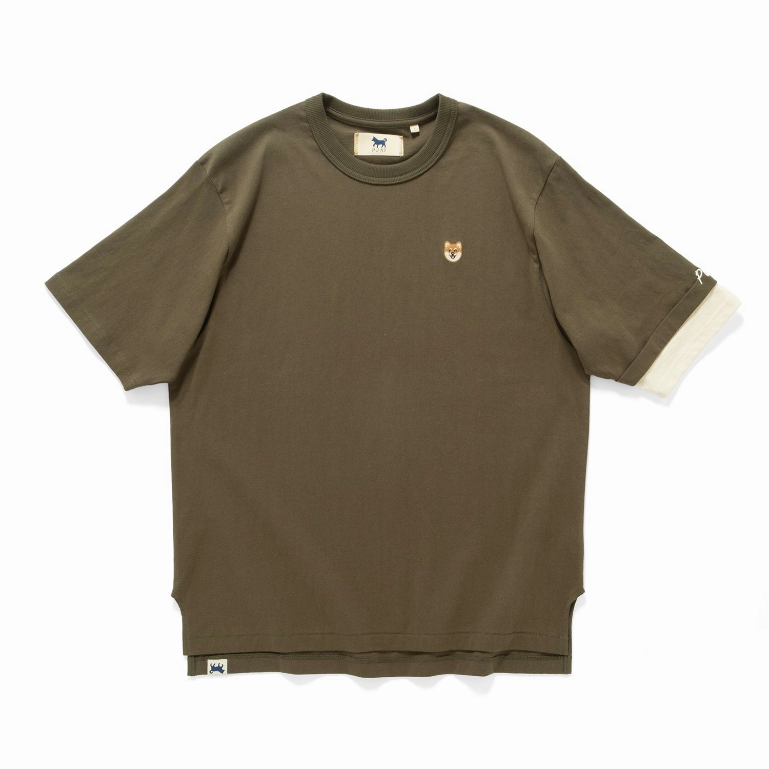 Cool Fit Minimalist fashion (TP1612) Layered Sleeve Embroidery Tee