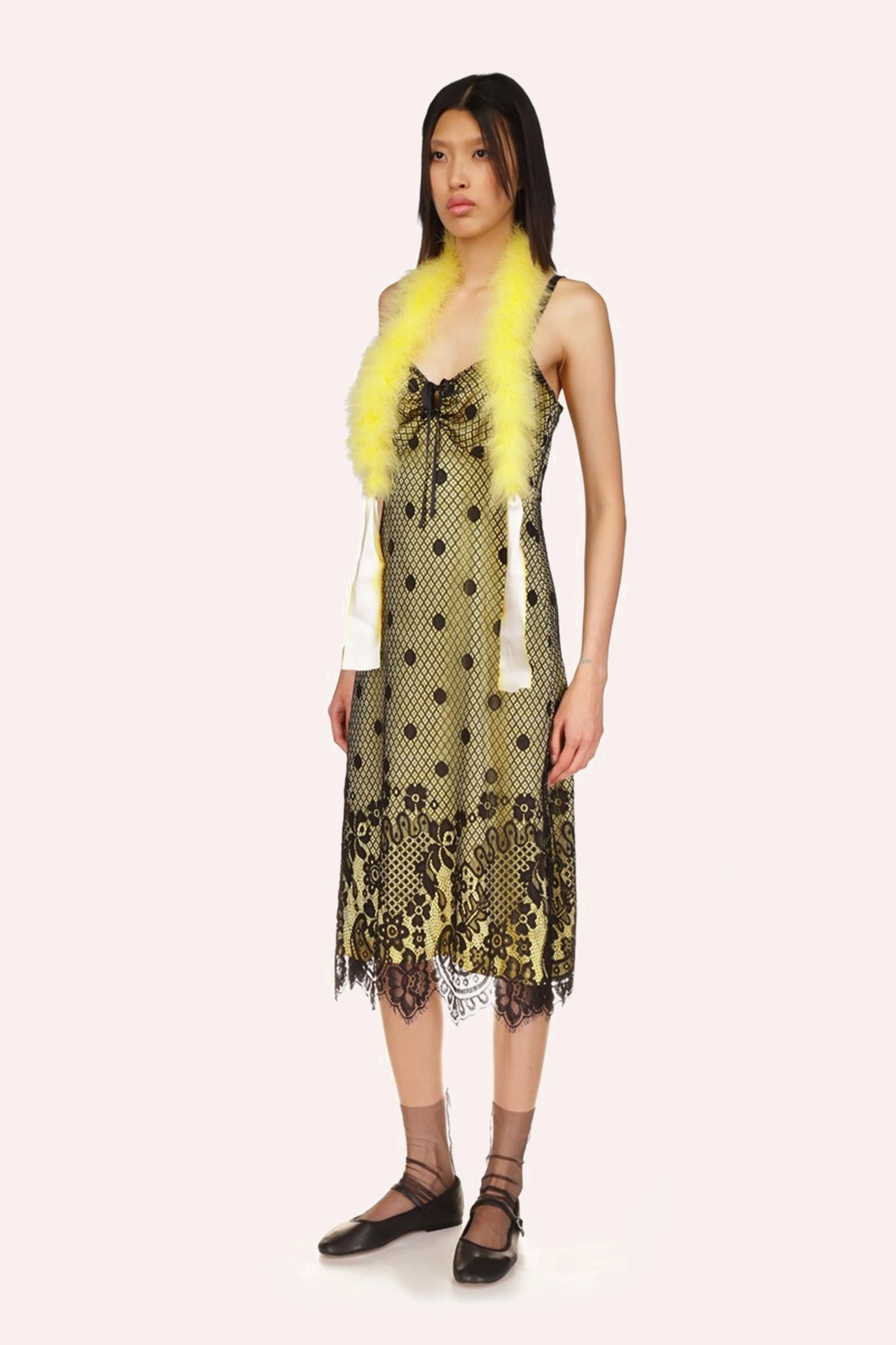 Tailored Mood Washed Satin With Lace Dress