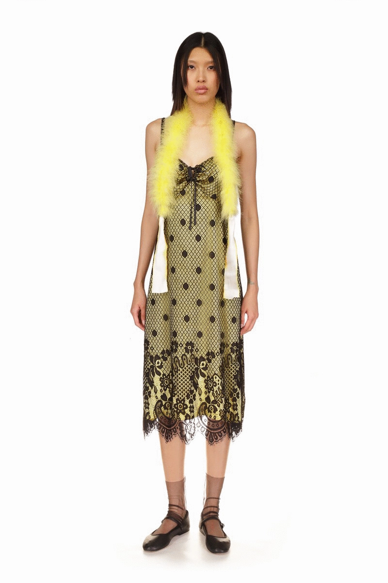 Washed Satin With Lace Dress warm tones