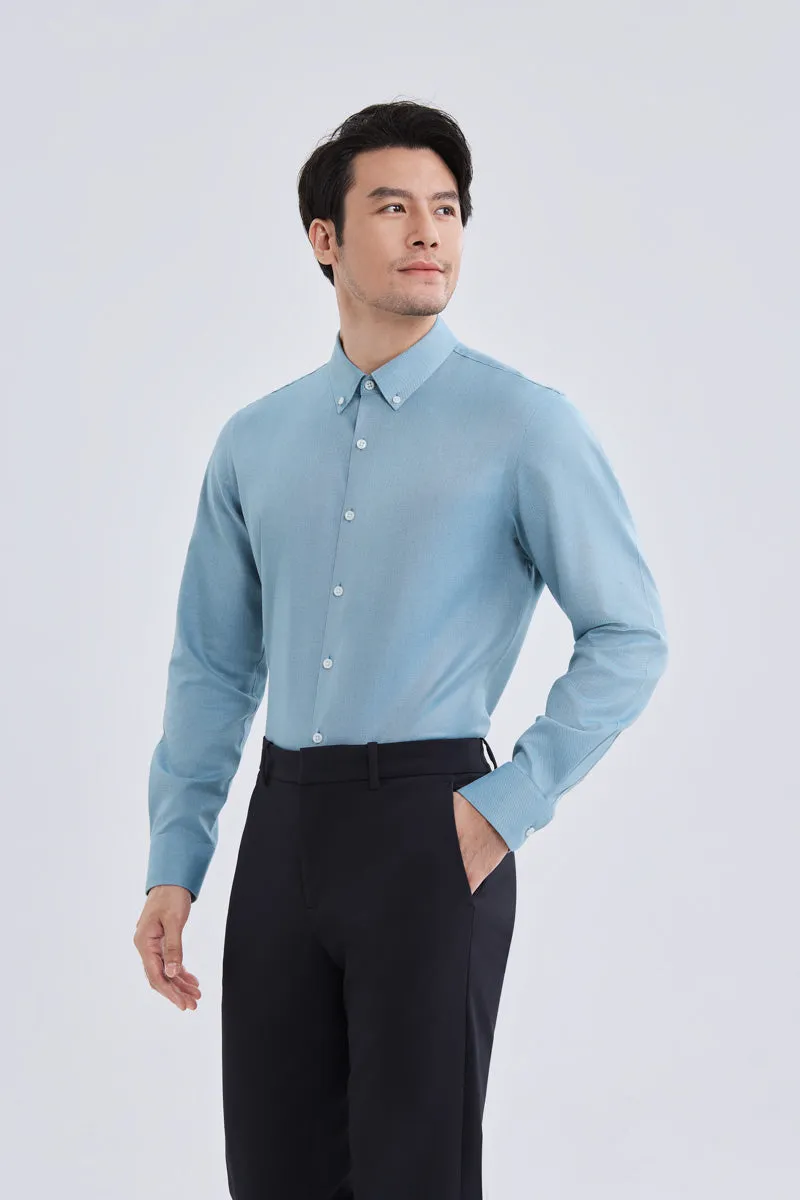 Waterless Dye Button-Down Smart Shirt | Indigo Blue 25239N Weekend Outing