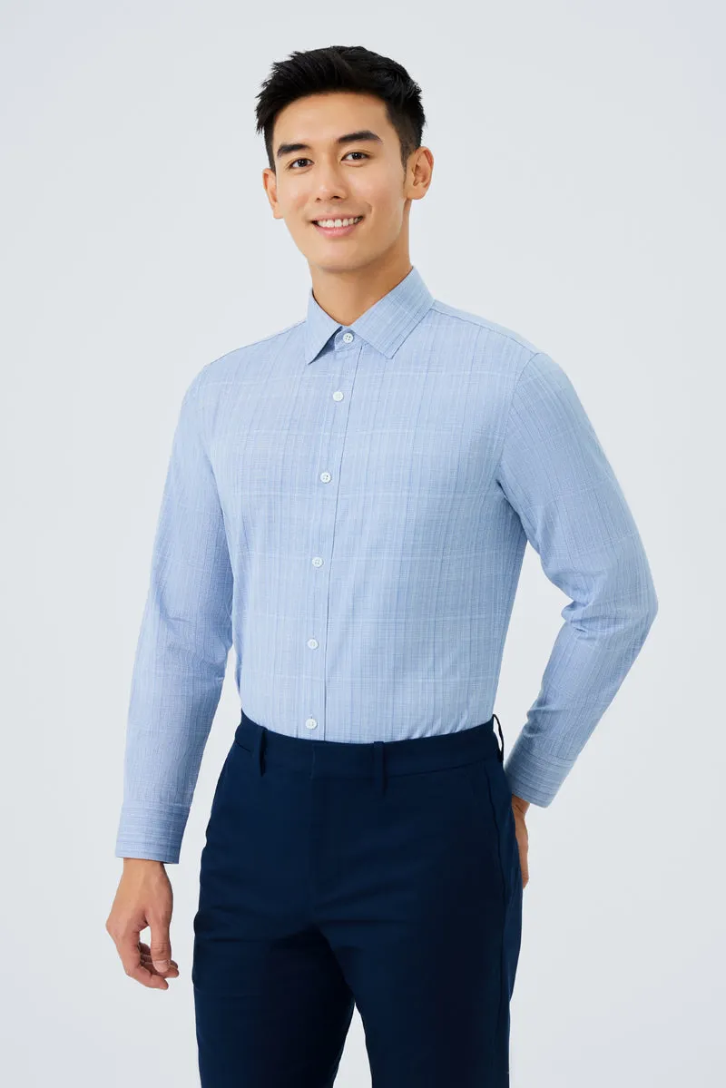 Waterless Dye Dress Shirt  | Blue 23410N Breathable back panel