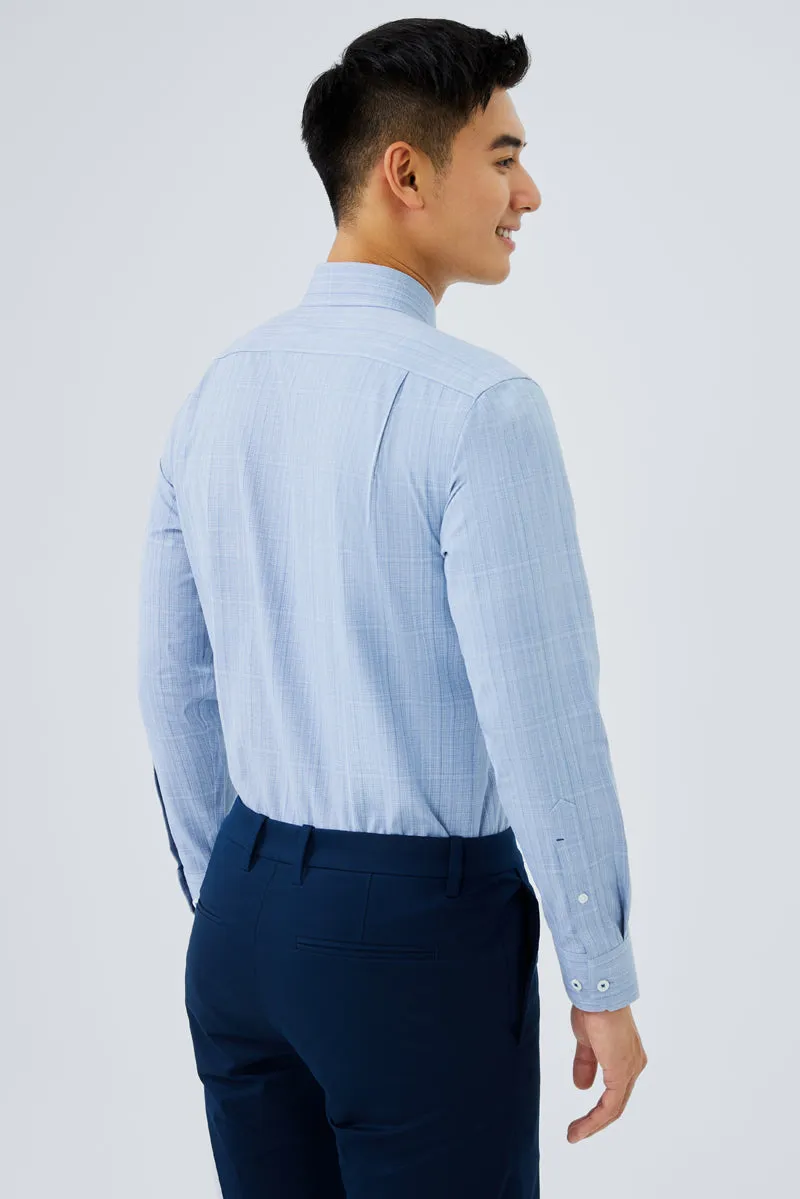 Pastel Shade Versatile Layering Piece Waterless Dye Dress Shirt  | Blue 23410N