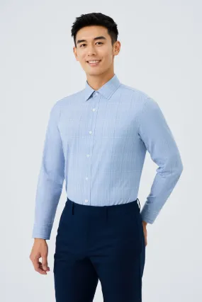 Waterless Dye Dress Shirt  | Blue 23410N Breathable back panel