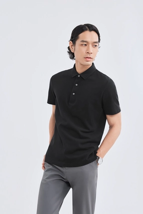 Comfortable Style Waterless Dye Pique Polo | Black BKYD01