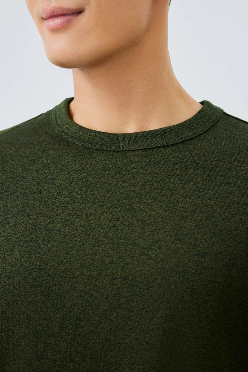 Waterless Dye Relaxed-Fit T-Shirt  | Dark Green GN0609 Lightweight Feel Casual Layer