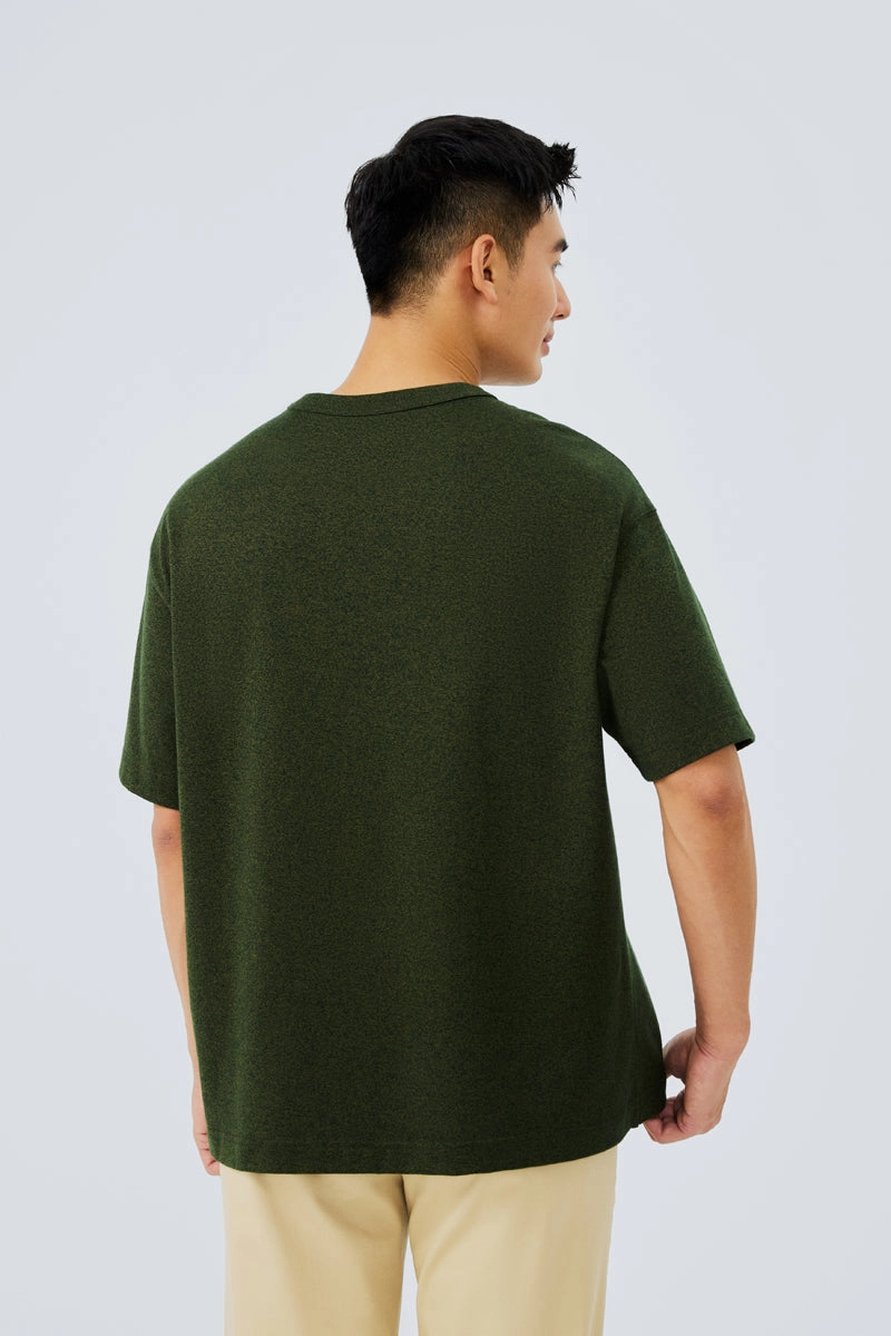 Timeless and Chic Waterless Dye Relaxed-Fit T-Shirt  | Dark Green GN0609