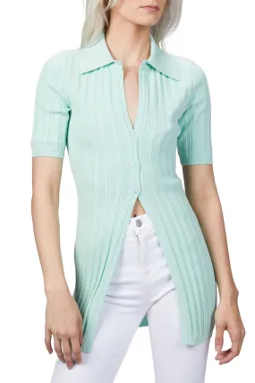 Oversized Silhouette Warm and Snuggly Waverly Knit Top In Mint