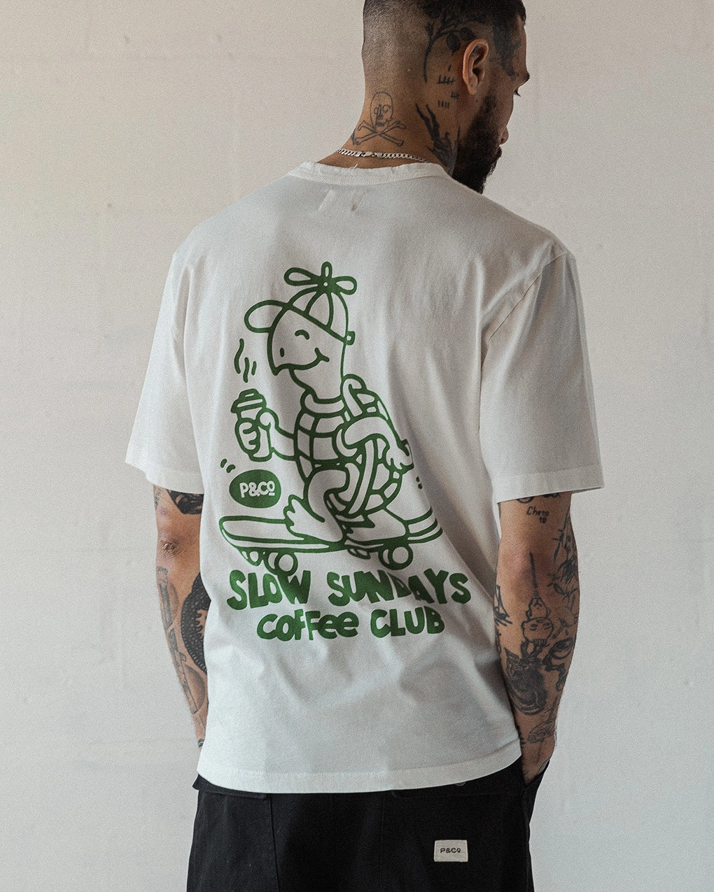 Layered Comfort MultiPly Fabric Slow Sundays T-Shirt - Off White