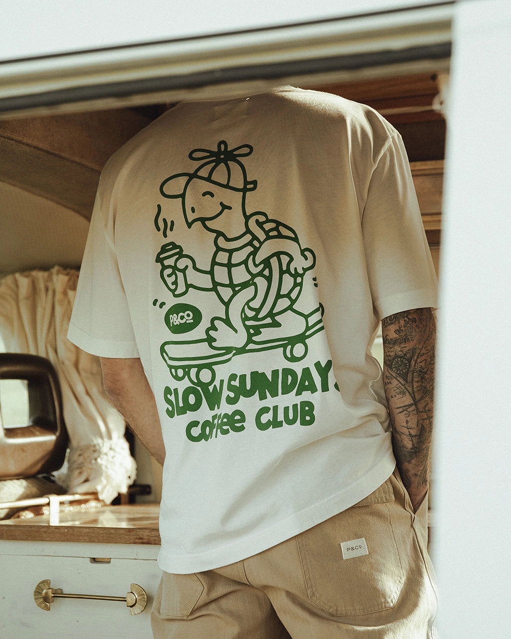 Slow Sundays T-Shirt - Off White Casual Choice Wear Oversized Cut