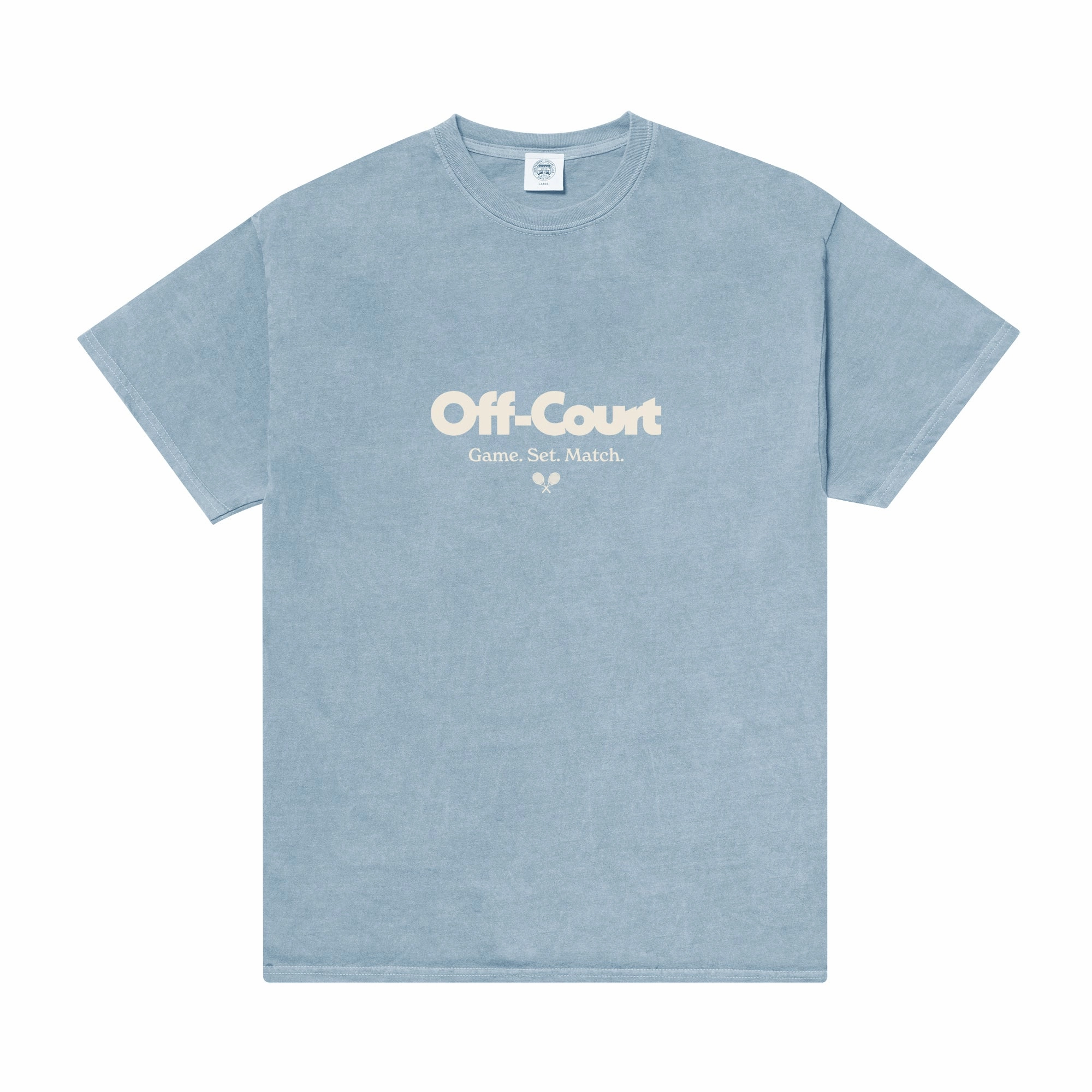 Vice 84 'Off-Court GSM' Vintage Washed Tee - Sky thermal tall size