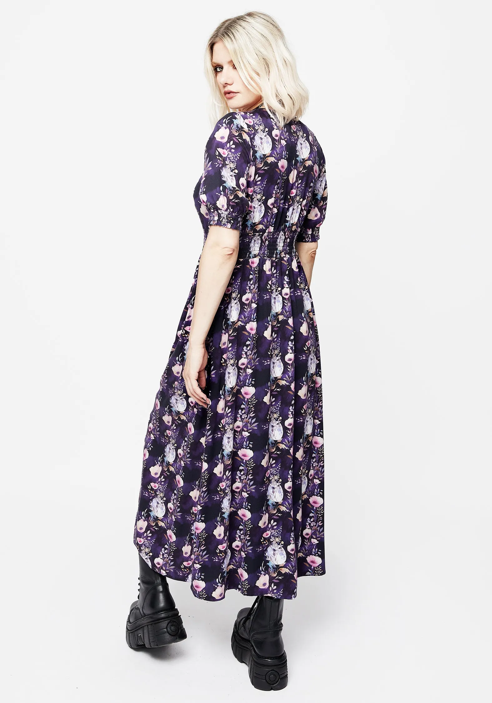 Occasion Wear Relaxed Style Wear Socordia Floral Moon Ruched Waist Midaxi Dress