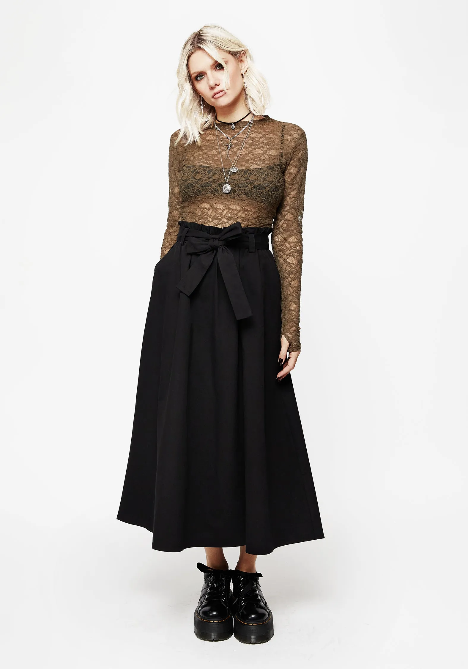 Strega Tie Belt Midaxi Skirt Modern Chic