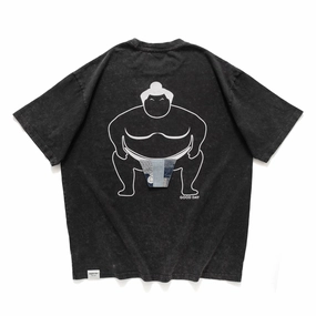 Chic Vibes (ZT1402) Sumo Wrestler Graphic Patchwork Tee