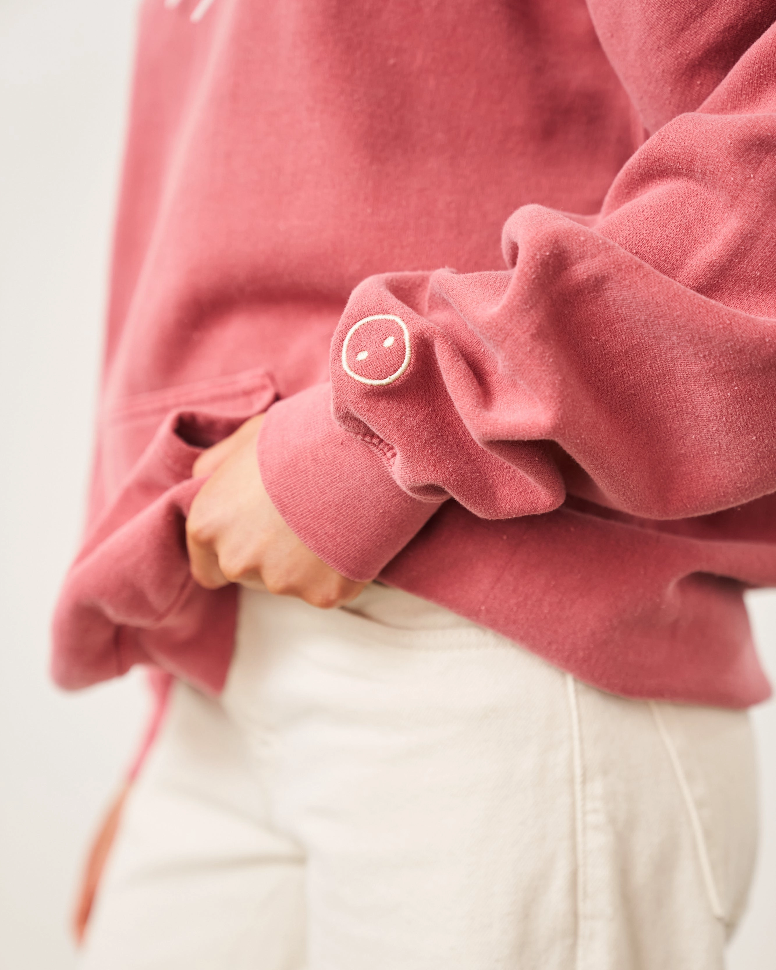 Essentials Vintage Washed Hoodie - Red Soft Inner Lining