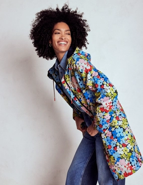 Wells Waterproof Hooded Coat-Multi, Flowerbed Cluster All weather