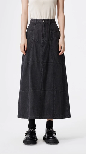 Plant Based Material Western Denim Pencil Skirt