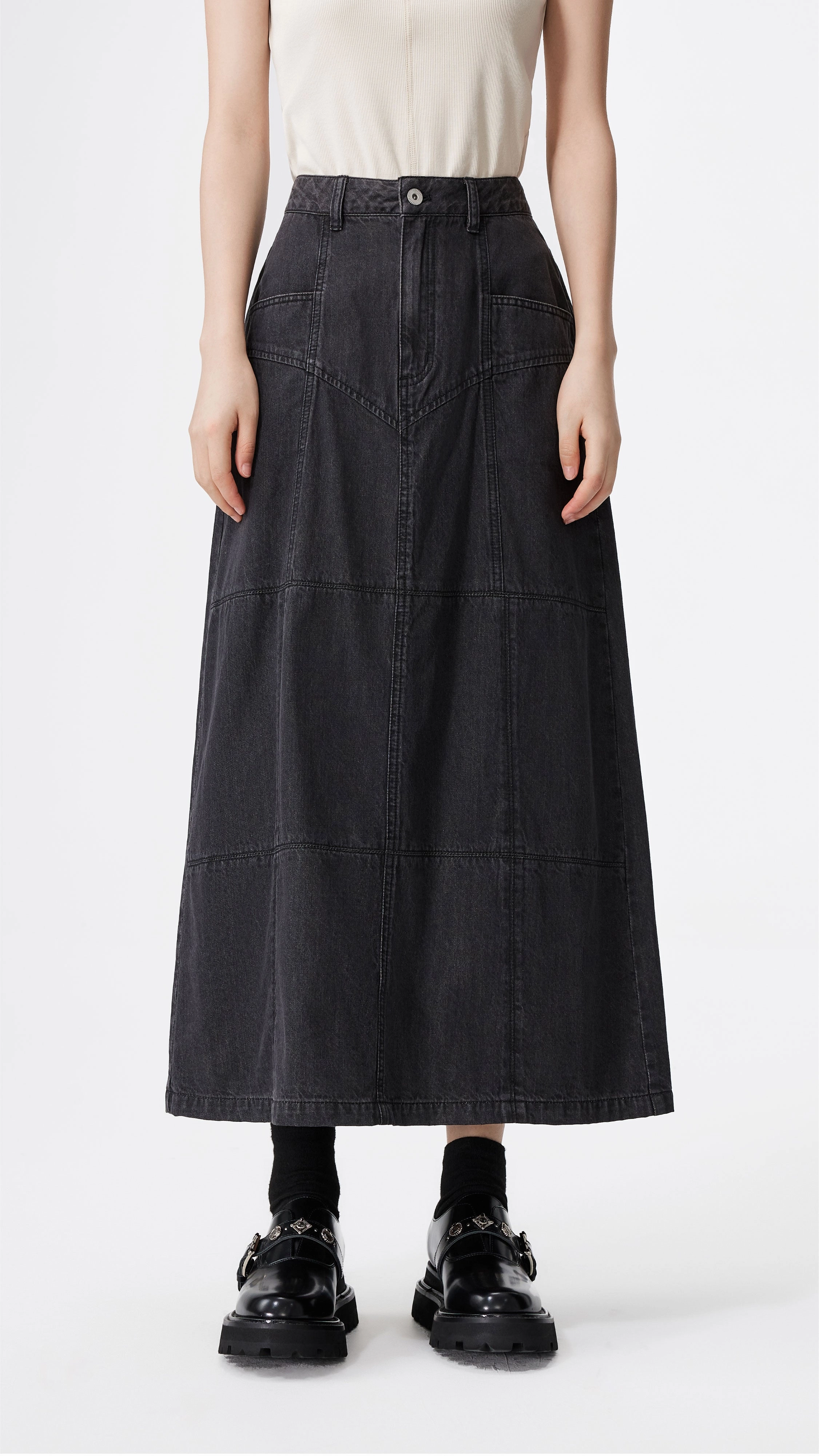 Plant Based Material Western Denim Pencil Skirt