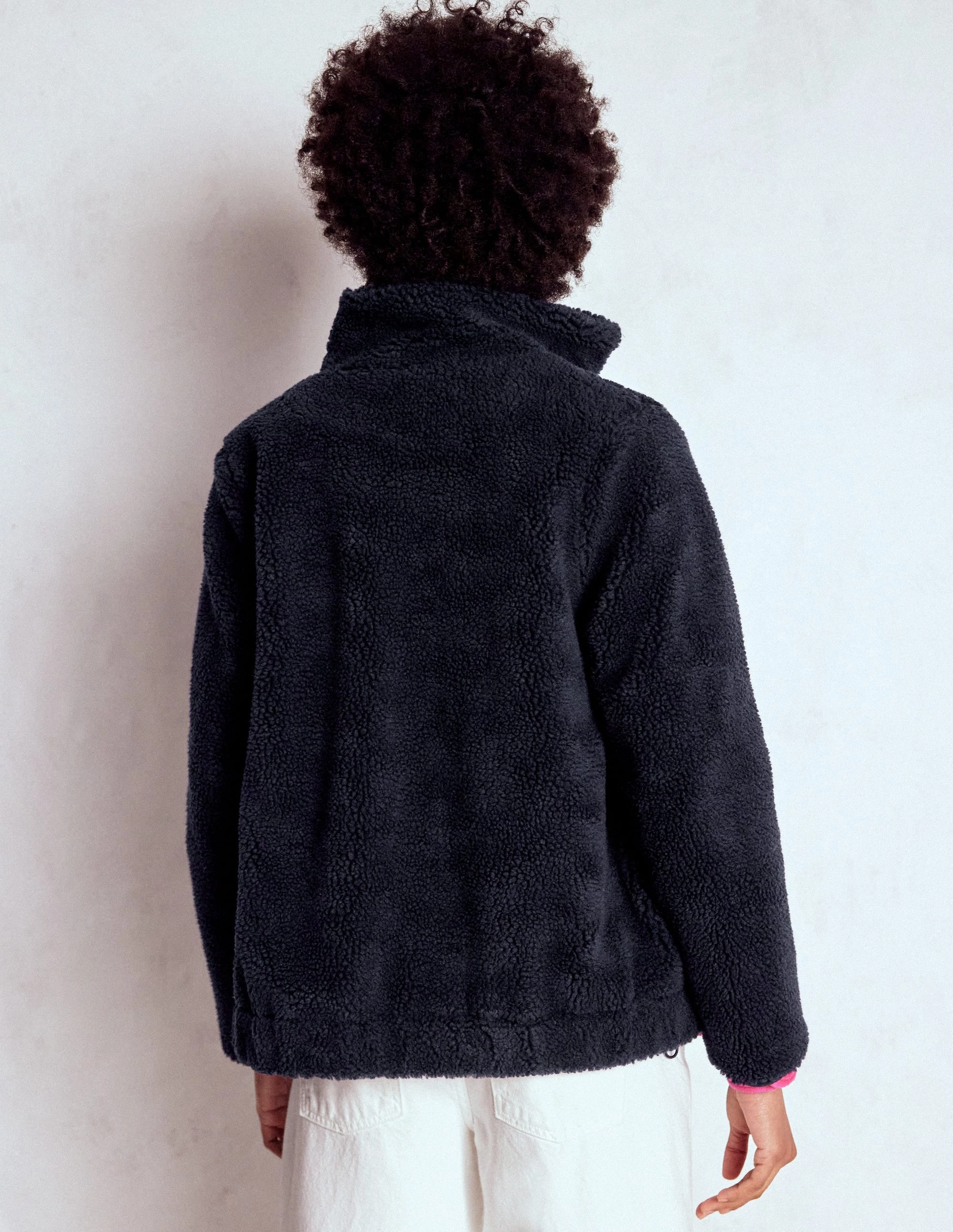 Comfort Flex Fit Snap Closures Westminster Borg Jacket-Navy
