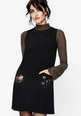 QuickReleaseClasp Breezy Style Griffinfly Embroidered Pocket Cord Mini Dress