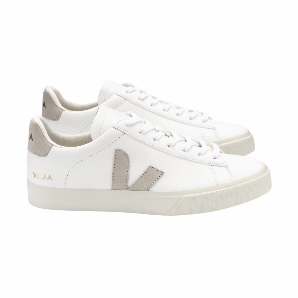White Suede Leather Sneakers (unisex) Pressure Distribution System Back Tab