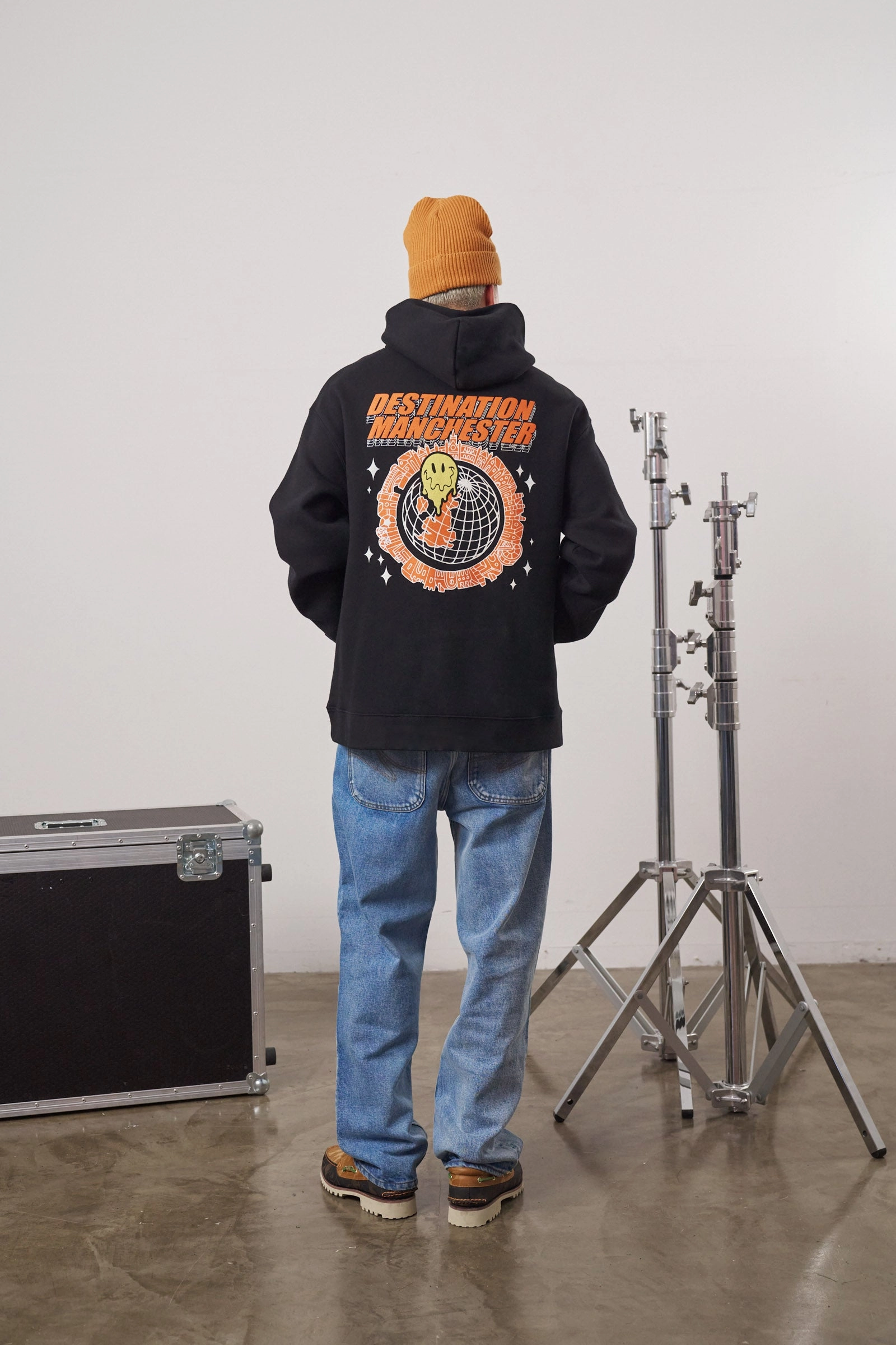 WHP x UN:IK 'Destination Manchester' Hoodie - Black Brushtail possum like Statement Piece
