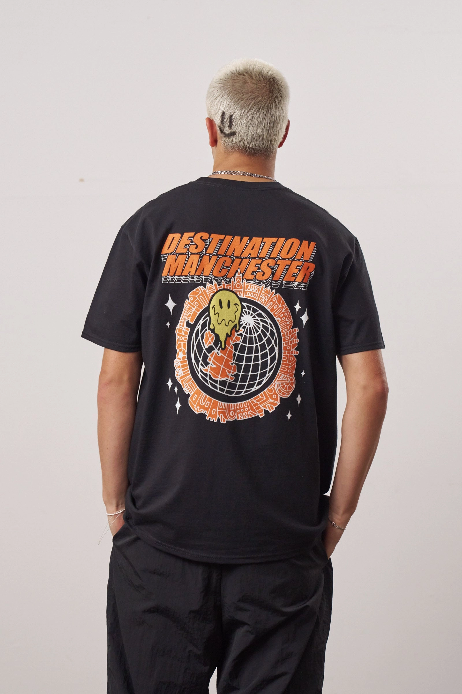 WHP x UN:IK 'Destination Manchester' Tee - Black Low Environmental Impact Men's