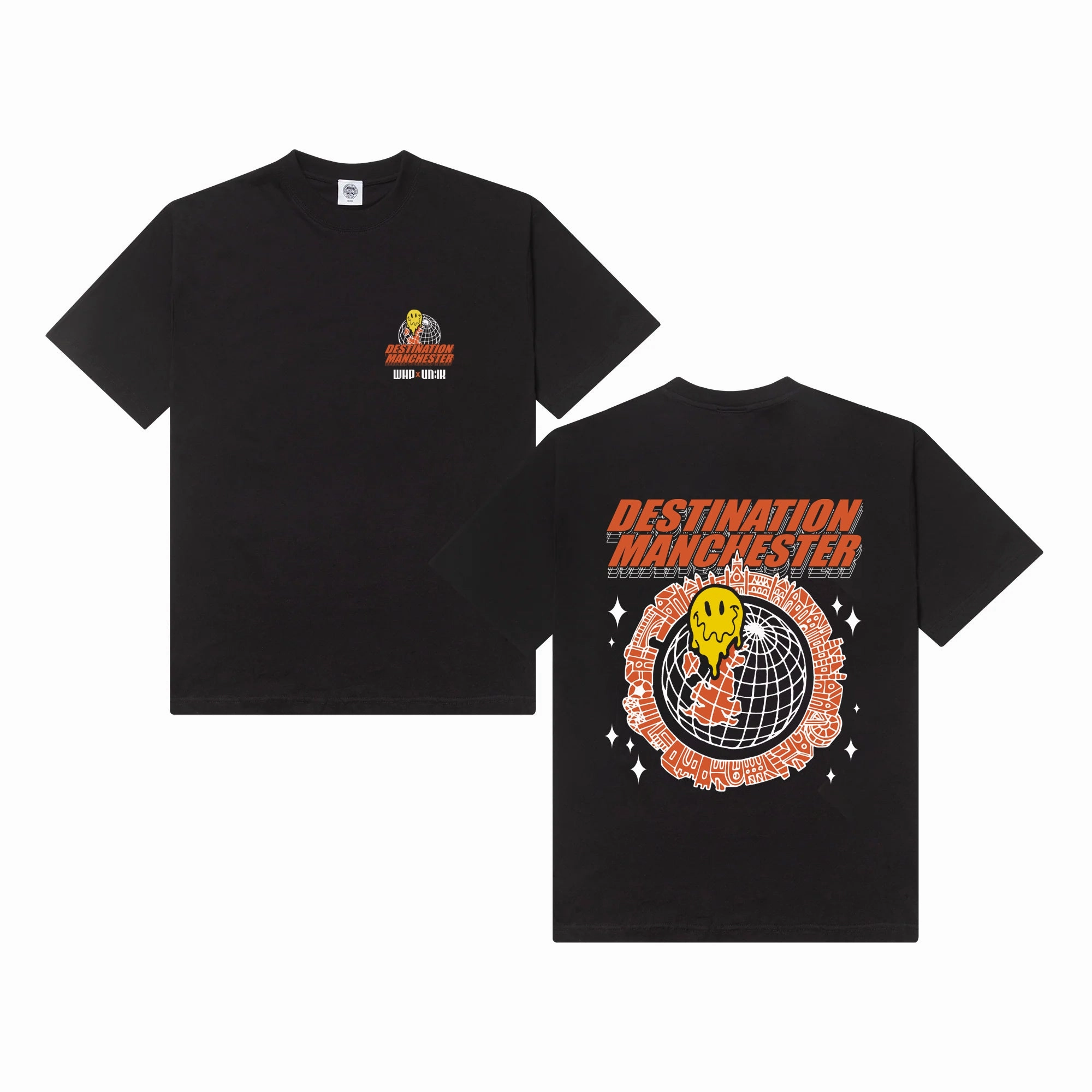 Boat Neck WHP x UN:IK 'Destination Manchester' Tee - Black