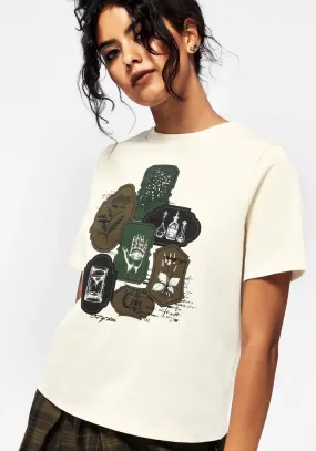 Wicce Stamp Graphic Short Sleeve T-Shirt Simple Cut