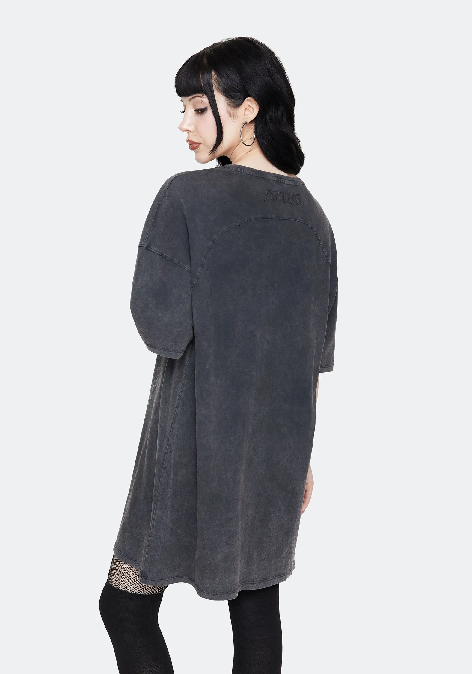 Soft And Comfortable Wicked Toile Dropped Shoulder Cotton Tee Dress