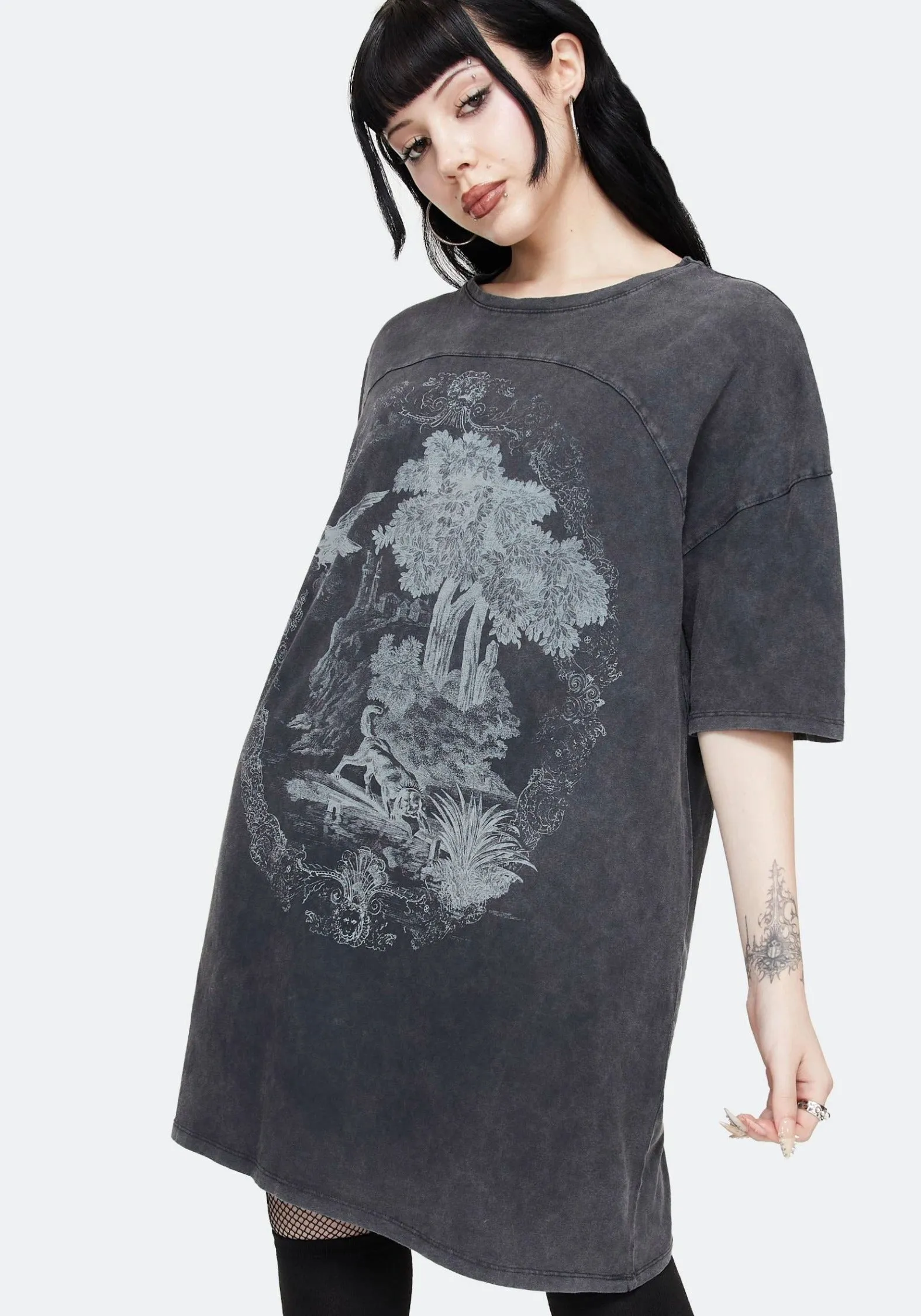 Wicked Toile Dropped Shoulder Cotton Tee Dress Effortless Pair