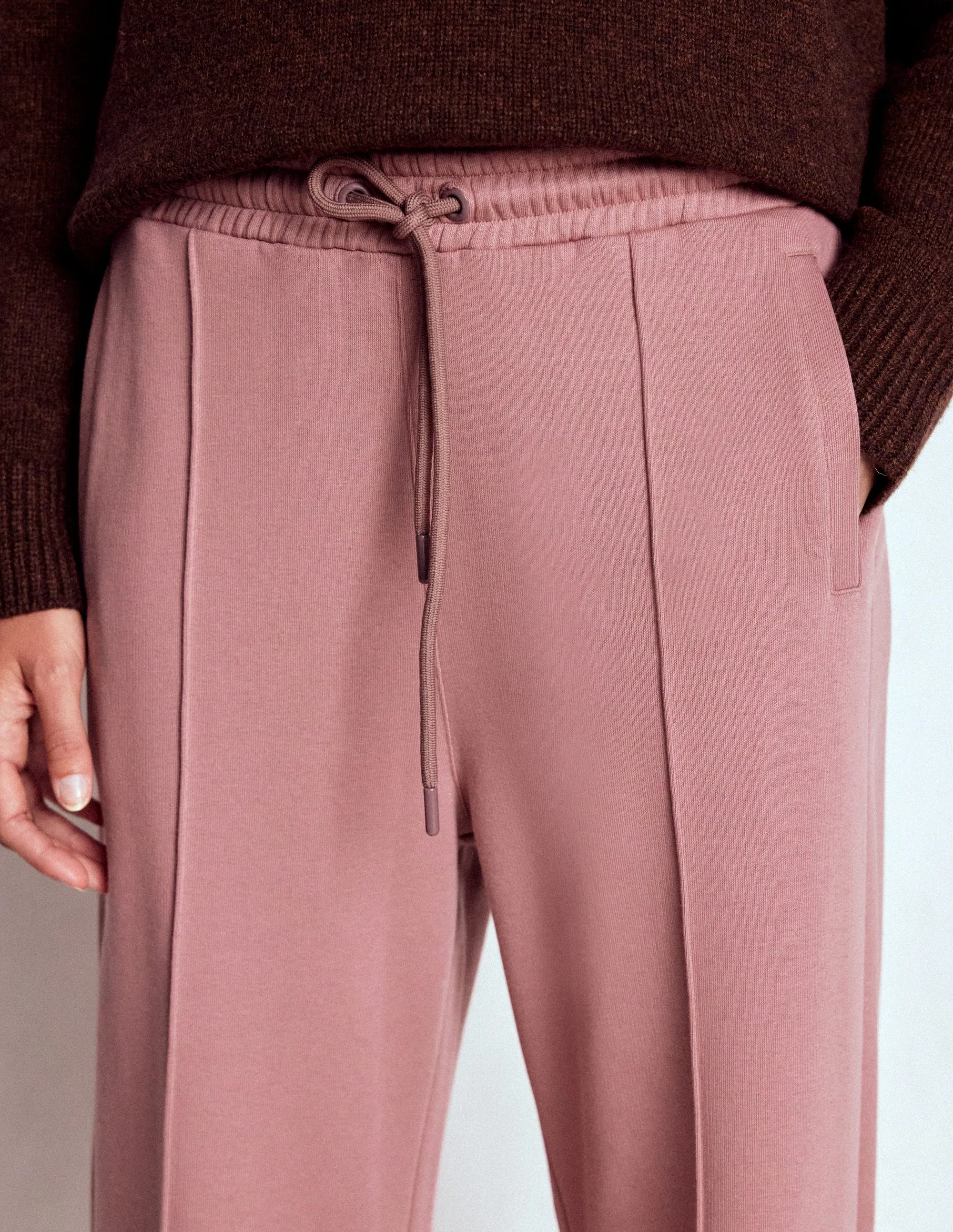 Wide Leg Joggers-Blushing Rose ThermalInsulation