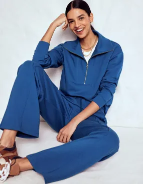Wide Leg Joggers-Tourmaline Blue Classic Comfort Casual Active