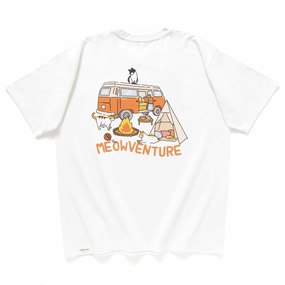 (ZT1487) Meowventure Embroidery Graphic Tee Compact Stitch Pattern