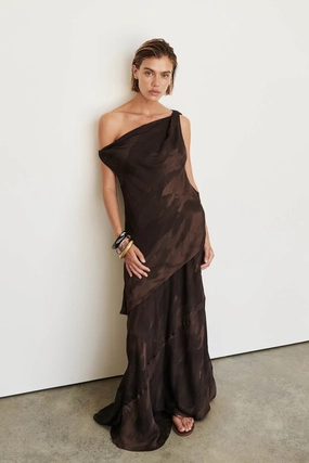 Chic casual WILLOW CHOC PRINT MIDI SKIRT
