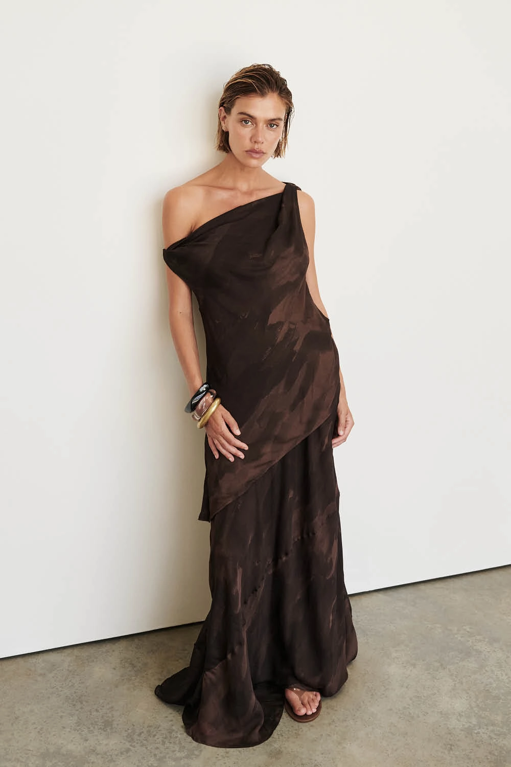 Chic casual WILLOW CHOC PRINT MIDI SKIRT