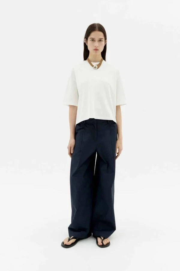 Recycled Polyester Blend White Lena Short Sleeve Tee
