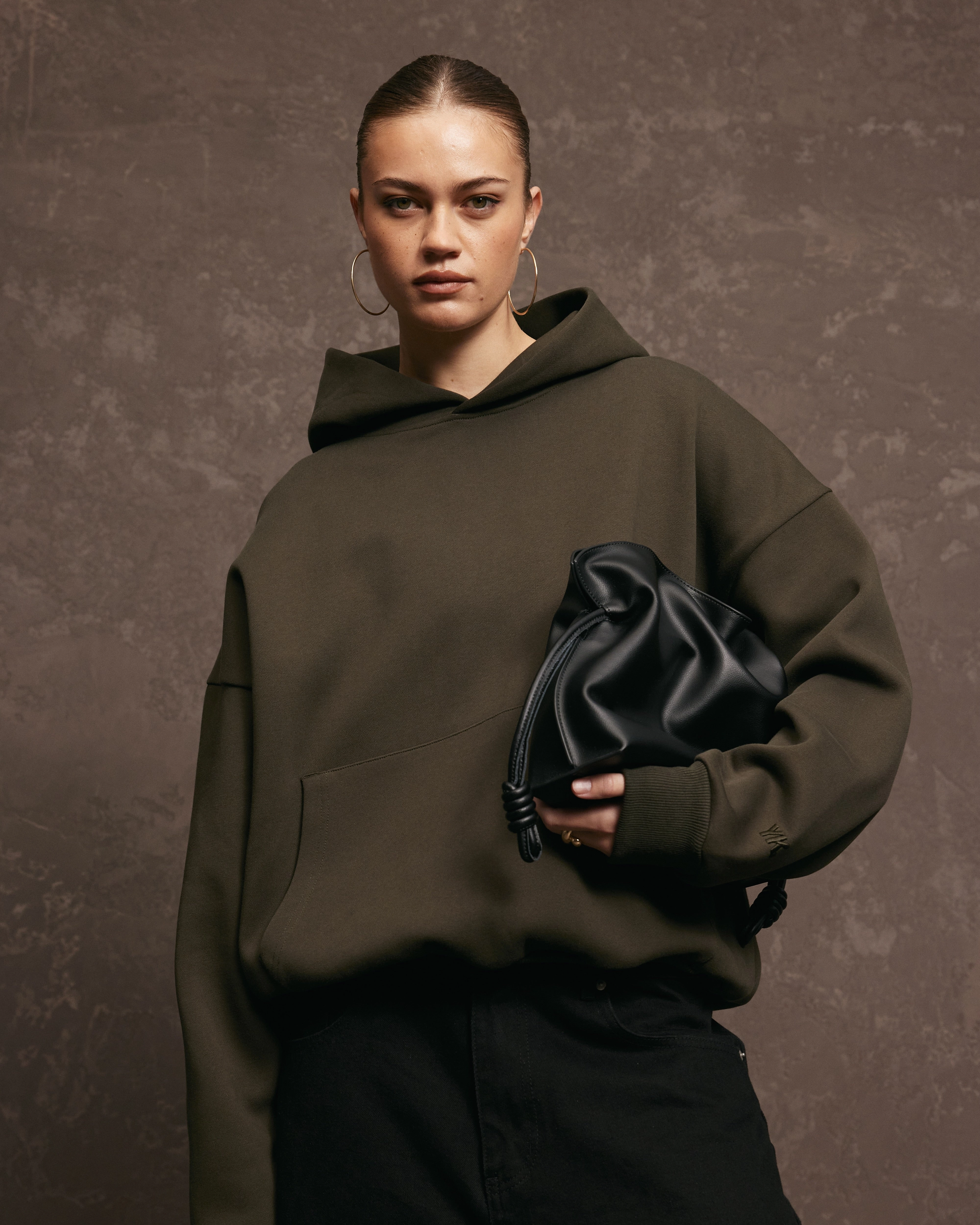synthetic leather Classic Street Nothing Hoodie | Deep Olive