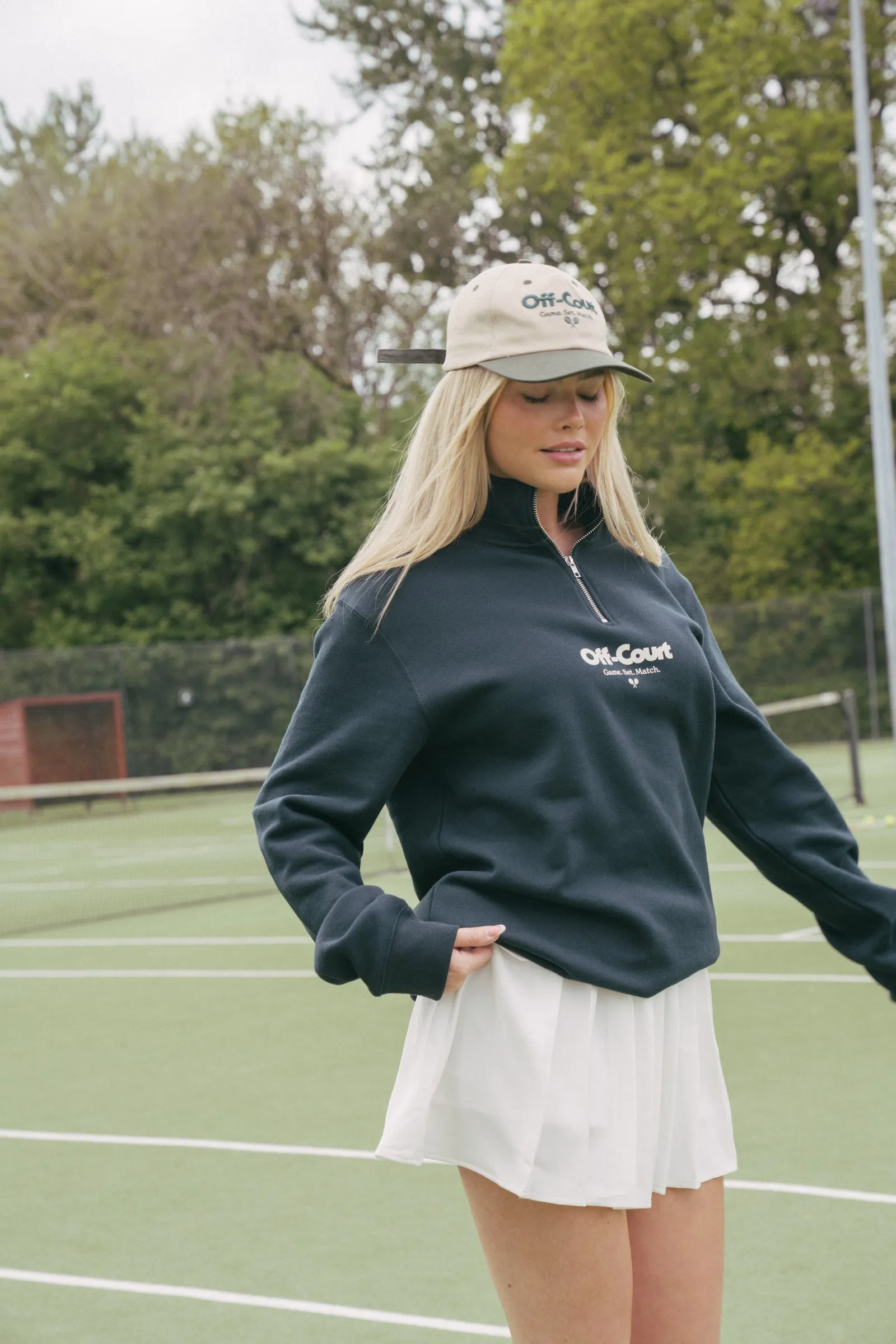 Sophisticated Knit Vice 84 'Off-Court GSM' 1/4 Zip Sweater - Pine