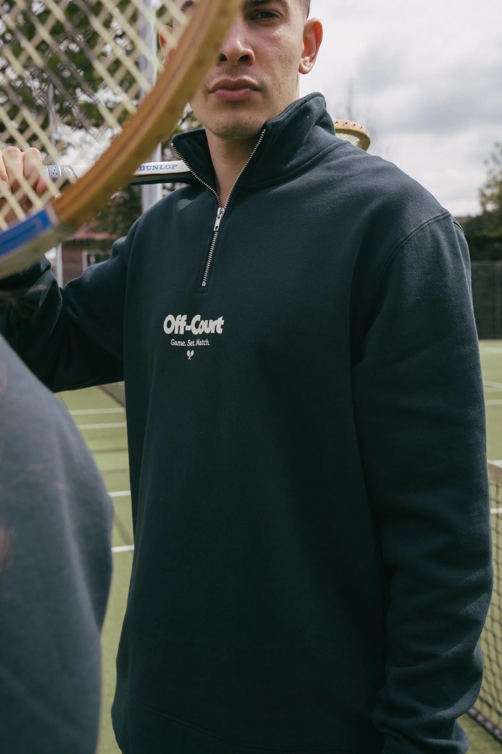 Vice 84 'Off-Court GSM' 1/4 Zip Sweater - Pine Knit Wearable Warm and Fashionable
