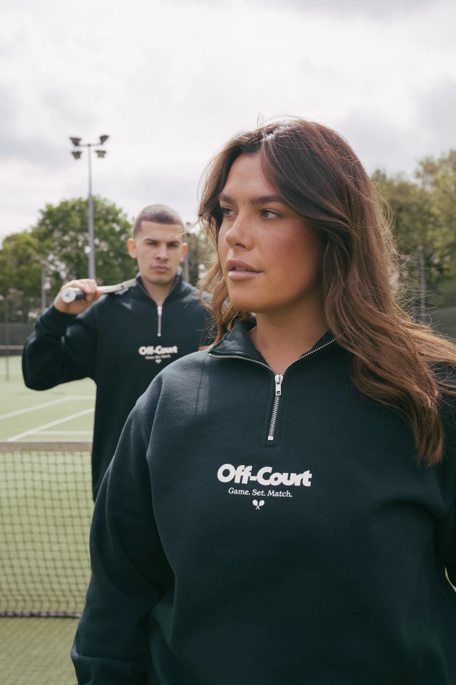 Vice 84 'Off-Court GSM' 1/4 Zip Sweater - Pine Sophisticated Layers Chilly Weather