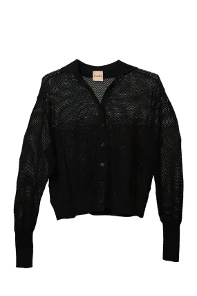 Odor Resistant Knitwear Open-Knit Top In Black
