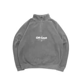 Vice 84 'Off-Court GSM' Washed 1/4 Zip Sweater - Charcoal Layering pieces