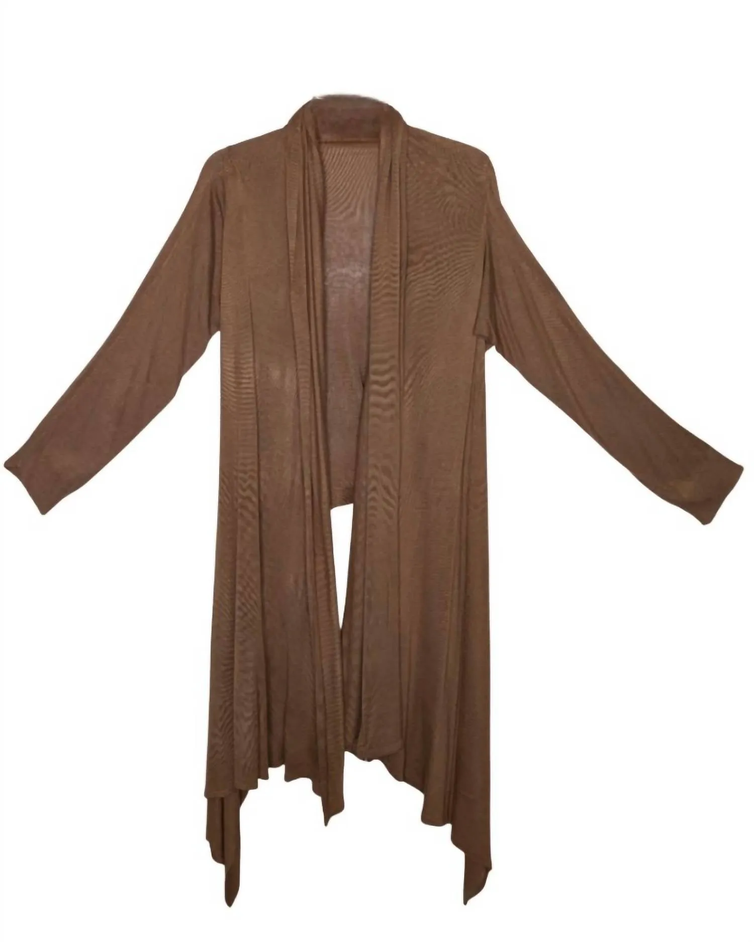 Multi Panel Construction Multi Style Cardigan In Tan