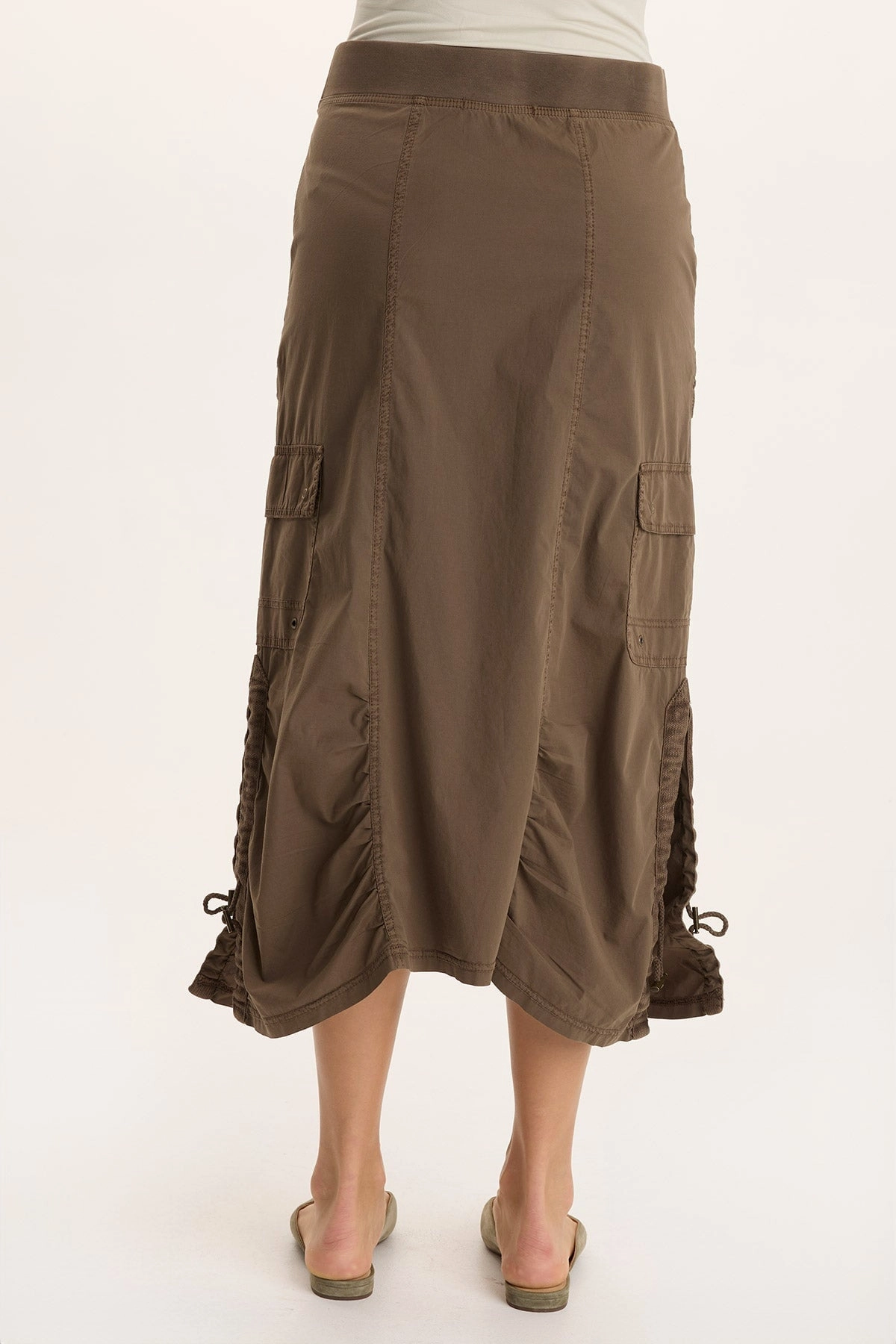 Shea Ruched Detail Cargo Midi Skirt Gentle Vibe