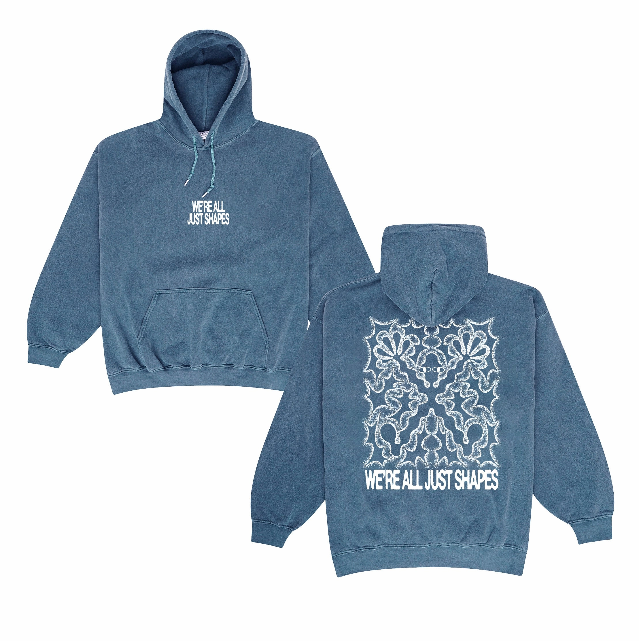 KBAR X UN:IK 'Shapes' Vintage Washed Hoodie - Slate Blue Best Selling High Demand
