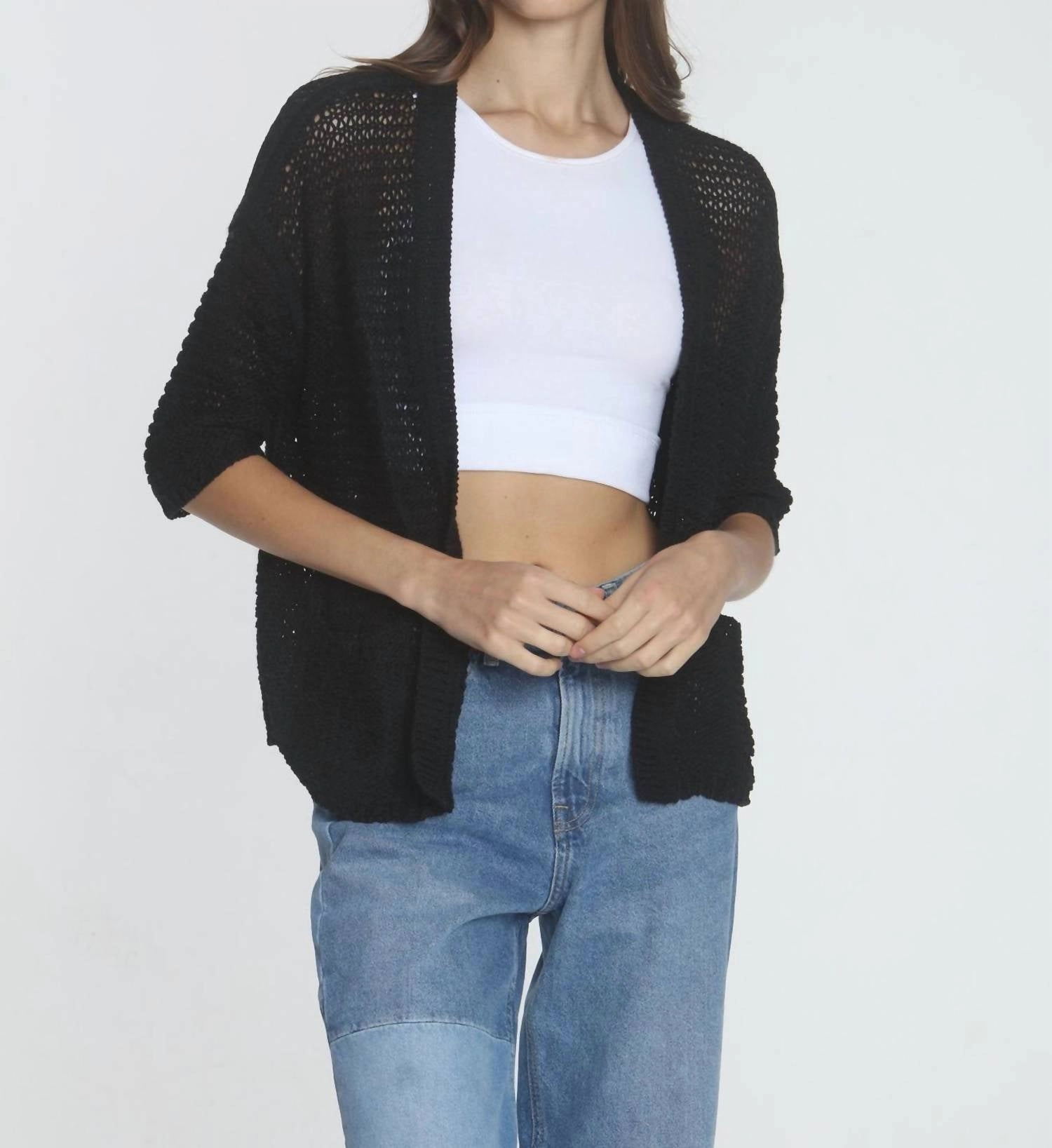 Quick Knit Women's Charlotte Cardigan In Black