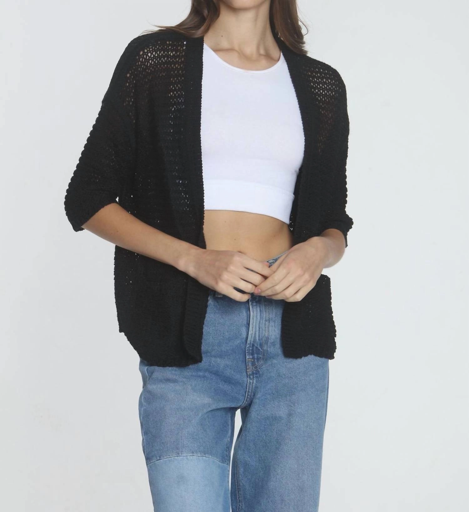 Women's Charlotte Cardigan In Black Perfectly Cozy