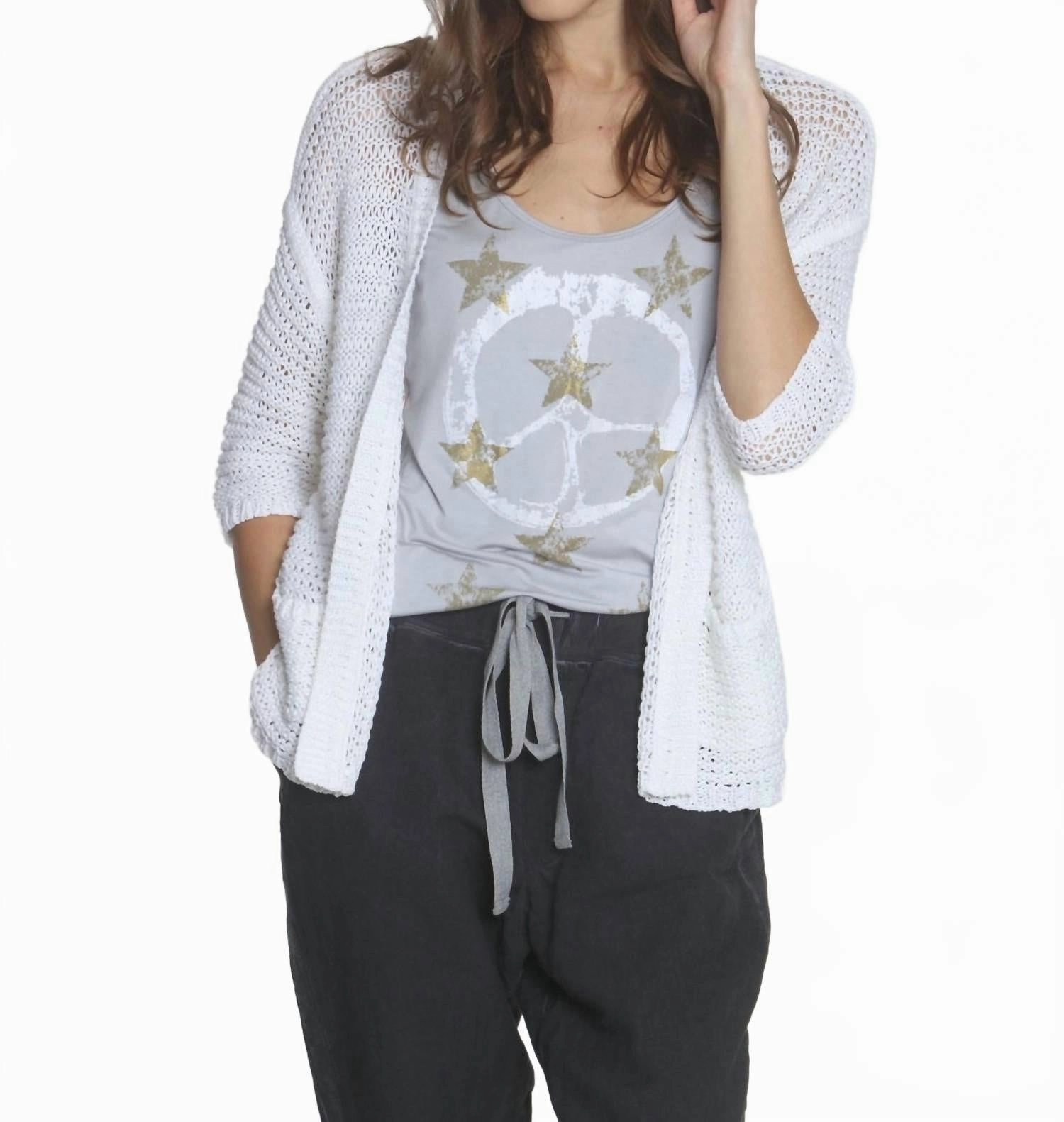 Women's Charlotte Cardigan In White Minimalist Look Stylish Design